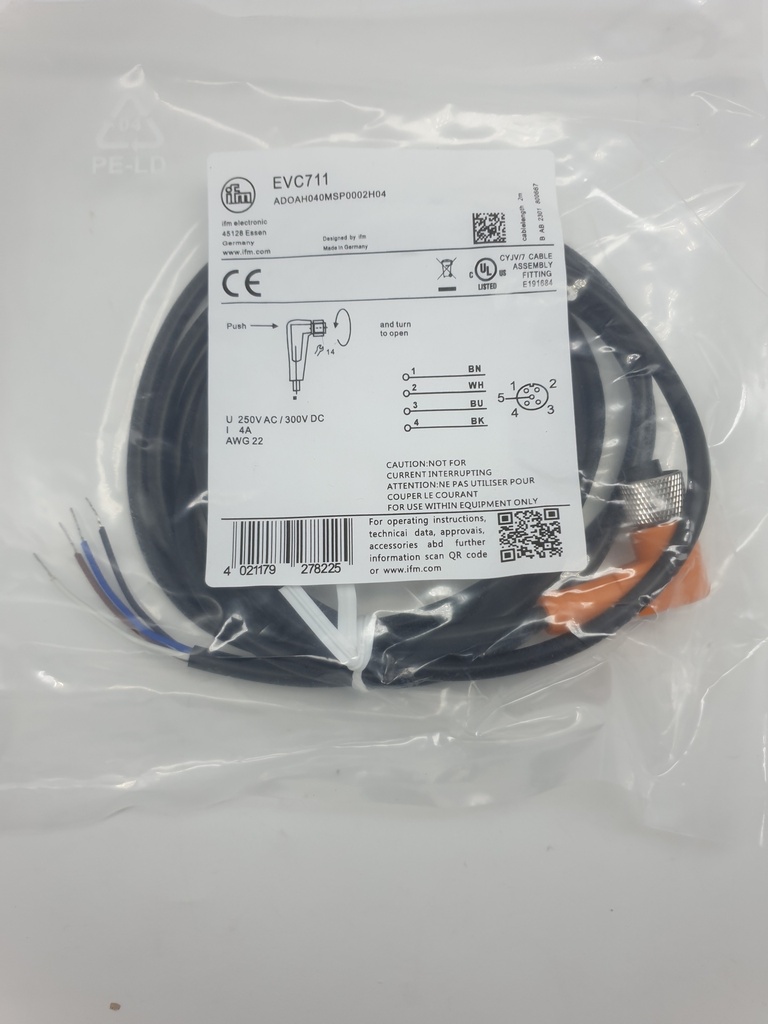 EVC 711 IFM Connecting cable with socket