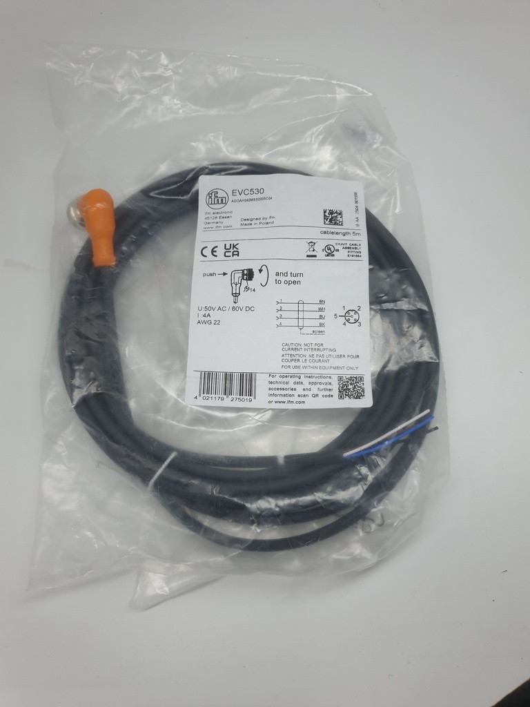 EVC530 IFM Electronic Angle connection cable Sensor